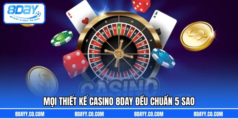 Mọi thiết kế Casino 8DAY đều chuẩn 5 sao 