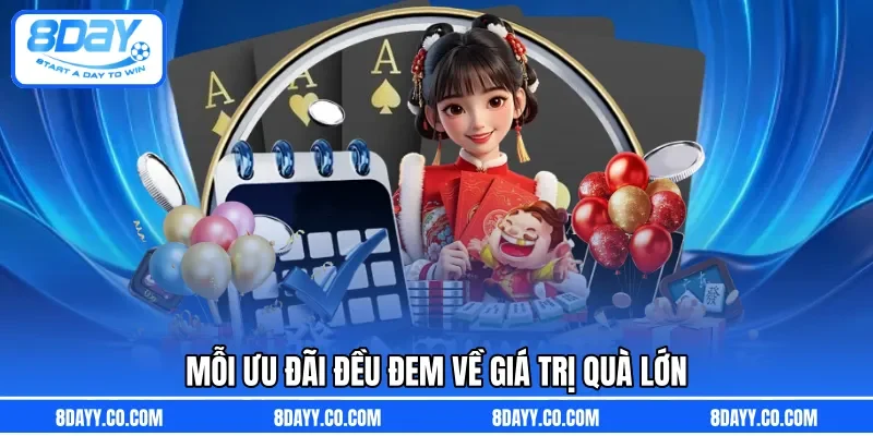Mỗi ưu đãi đều đem về giá trị quà lớn 